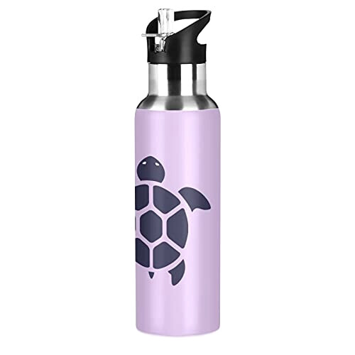 Gourde Tortue art mode sport inox sans bpa isotherme double paroi paille 600 ml