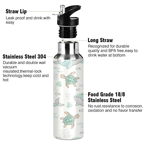 Gourde Tortue art mode sport inox sans bpa isotherme double paroi paille 600 ml variant 1 