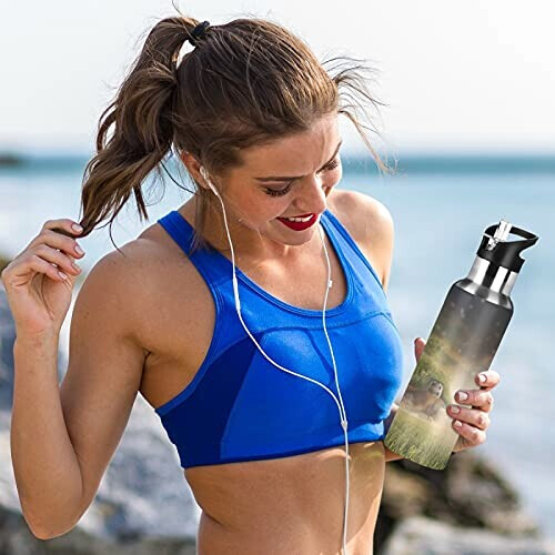 Gourde Tortue art mode sport inox sans bpa isotherme double paroi paille 600 ml variant 4 