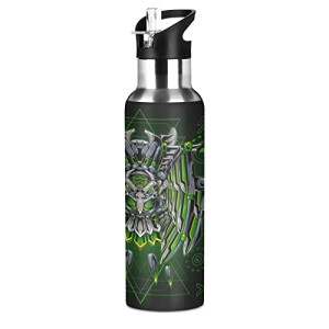 Gourde Araignée art mode sport inox sans bpa isotherme double paroi paille 600 ml