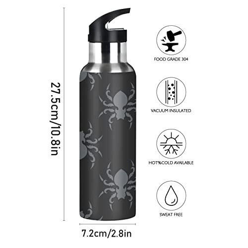 Gourde Araignée art mode sport inox sans bpa isotherme double paroi paille 600 ml variant 0 