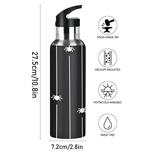 Gourde Araignée art mode sport inox sans bpa isotherme double paroi paille 600 ml variant 0 