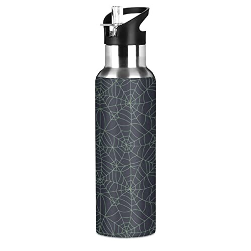 Gourde Araignée art mode sport inox sans bpa isotherme double paroi paille 600 ml