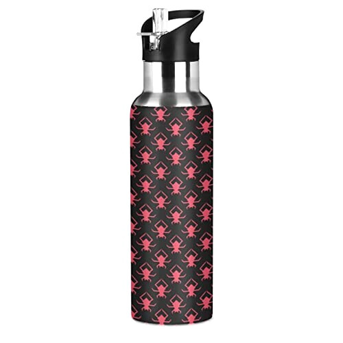 Gourde Araignée art mode sport inox sans bpa isotherme double paroi paille 600 ml