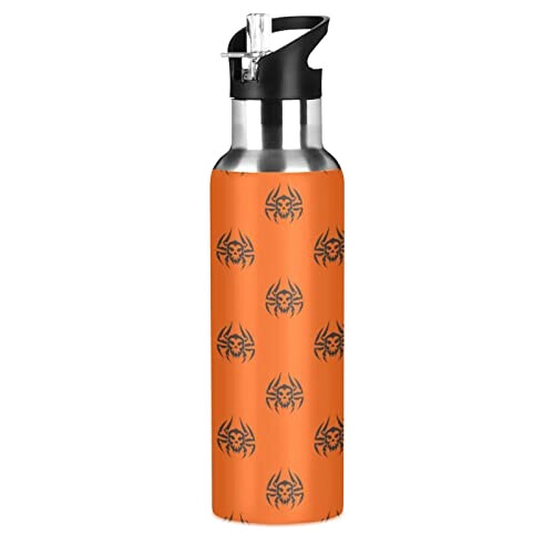 Gourde Araignée art mode sport inox sans bpa isotherme double paroi paille 600 ml