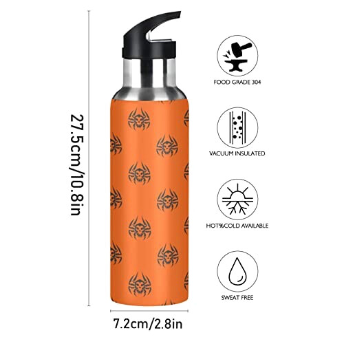 Gourde Araignée art mode sport inox sans bpa isotherme double paroi paille 600 ml variant 0 