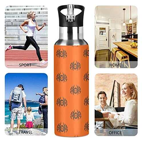Gourde Araignée art mode sport inox sans bpa isotherme double paroi paille 600 ml variant 3 