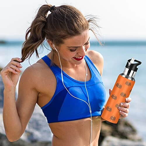 Gourde Araignée art mode sport inox sans bpa isotherme double paroi paille 600 ml variant 4 