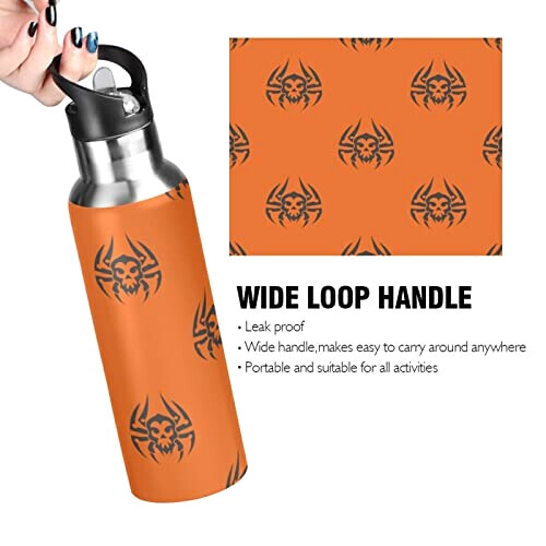 Gourde Araignée art mode sport inox sans bpa isotherme double paroi paille 600 ml variant 2 