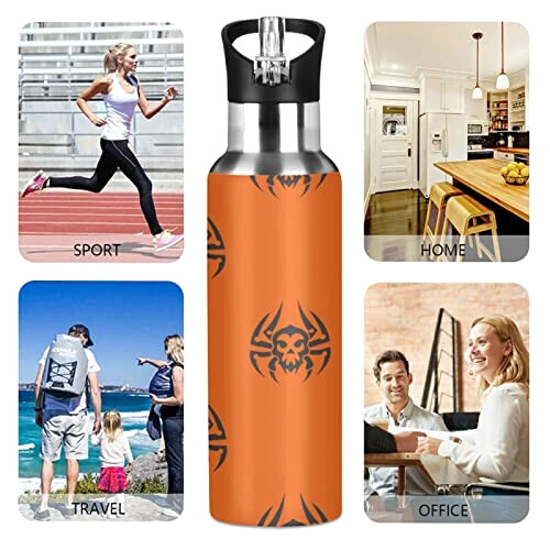 Gourde Araignée art mode sport inox sans bpa isotherme double paroi paille 600 ml variant 3 