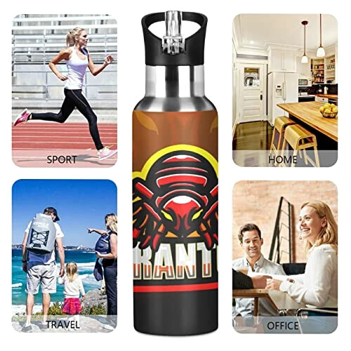 Gourde Araignée art mode sport inox sans bpa isotherme double paroi paille 600 ml variant 3 