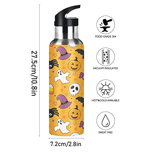 Gourde Araignée art mode sport inox sans bpa isotherme double paroi paille 600 ml variant 0 