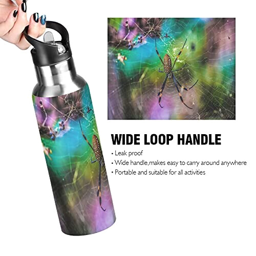 Gourde Araignée art mode sport inox sans bpa isotherme double paroi paille 600 ml variant 2 