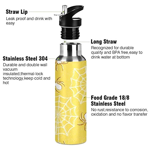 Gourde Araignée mode mignonne inox sans bpa isotherme double paroi paille 600 ml variant 1 
