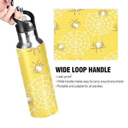 Gourde Araignée mode mignonne inox sans bpa isotherme double paroi paille 600 ml variant 2 