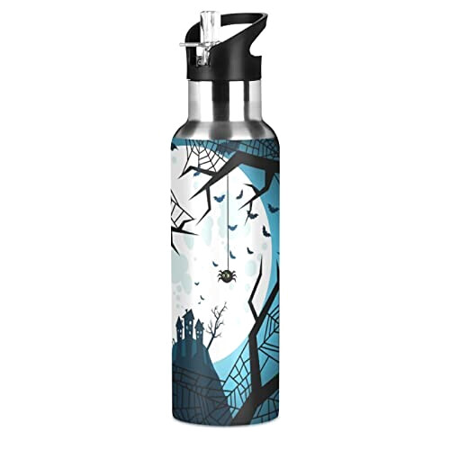 Gourde Araignée mode mignonne inox sans bpa isotherme double paroi paille 600 ml