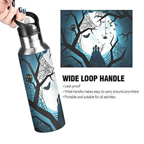 Gourde Araignée mode mignonne inox sans bpa isotherme double paroi paille 600 ml variant 2 