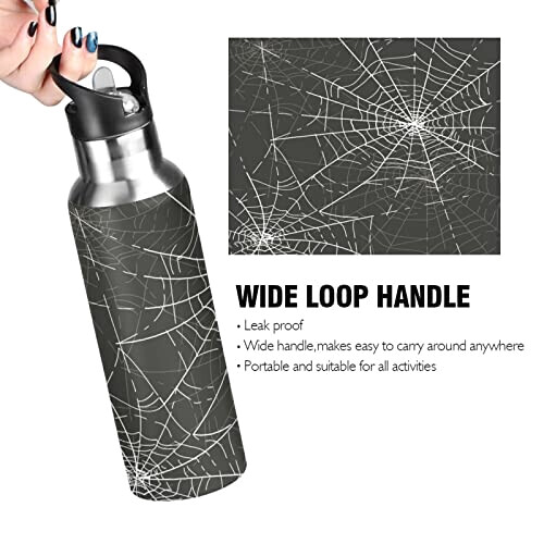 Gourde Araignée mode mignonne inox sans bpa isotherme double paroi paille 600 ml variant 2 