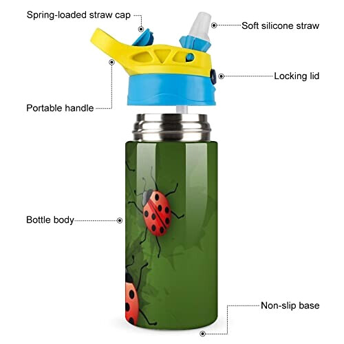 Gourde Coccinelle couleur inox isotherme double paroi 500 ml variant 1 