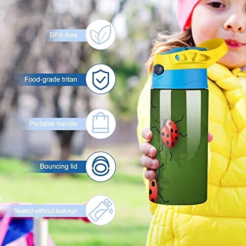 Gourde Coccinelle couleur inox isotherme double paroi 500 ml variant 3 