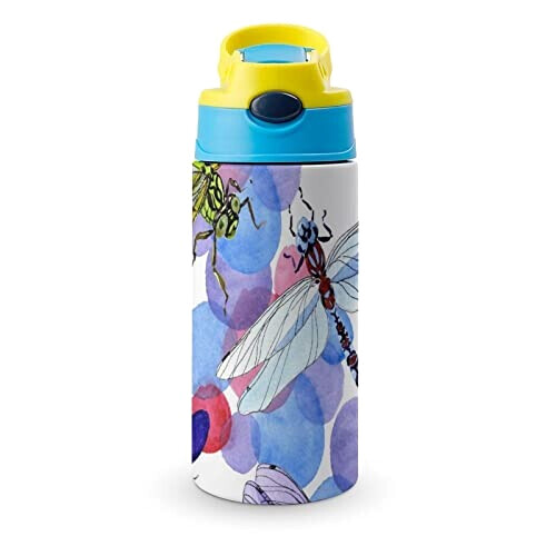 Gourde Libellule couleur inox isotherme double paroi 500 ml
