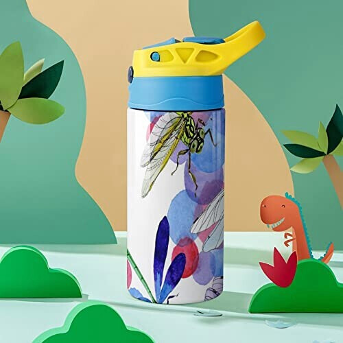 Gourde Libellule couleur inox isotherme double paroi 500 ml variant 5 