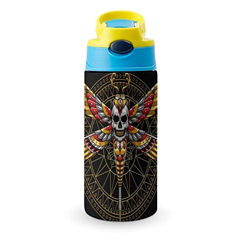 Gourde Libellule couleur inox isotherme double paroi 500 ml