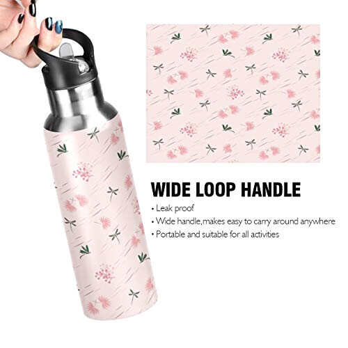 Gourde Libellule multicolore inox sans bpa double paroi paille 600 ml variant 2 
