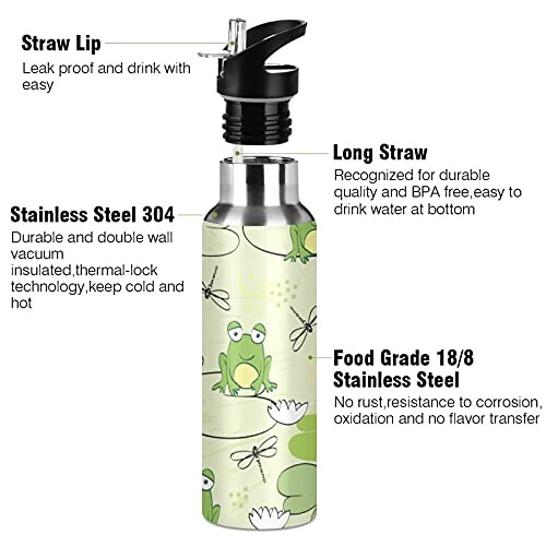 Gourde Libellule art mode sport inox sans bpa isotherme double paroi paille 600 ml variant 1 