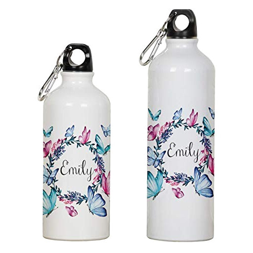 Gourde Papillon blanc aluminium 650 ml