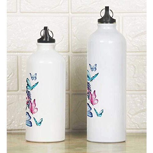 Gourde Papillon blanc aluminium 650 ml variant 1 
