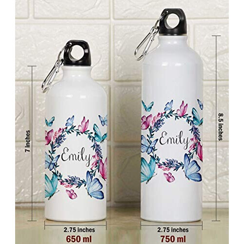 Gourde Papillon blanc aluminium 650 ml variant 3 