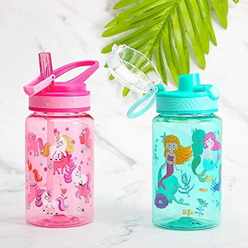 Gourde Sirène licorne &  plastique sans bpa paille 473 ml variant 1 