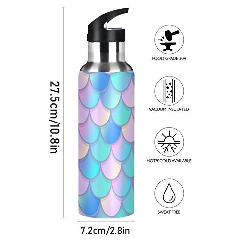 Gourde Sirène inox sans bpa isotherme double paroi paille 600 ml variant 0 
