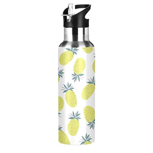 Gourde Ananas mode mignonne inox sans bpa isotherme double paroi paille 600 ml