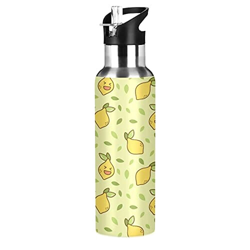 Gourde Poire art mode sport inox sans bpa isotherme double paroi paille 600 ml