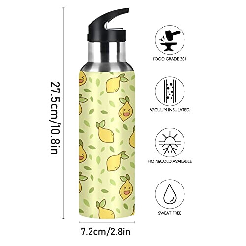 Gourde Poire art mode sport inox sans bpa isotherme double paroi paille 600 ml variant 0 